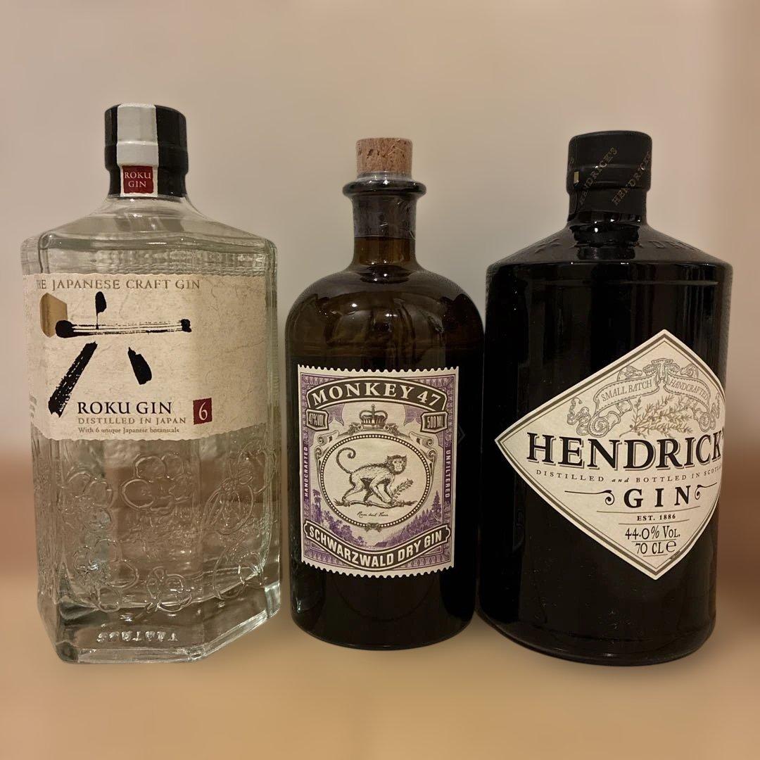 ジン3本セット　Roku 、Monkey 47、Hendrick's