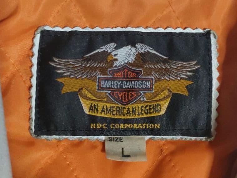 ハーレーダビッドソン　本革ホワイトレザーシングルライダースジャケット　日本製