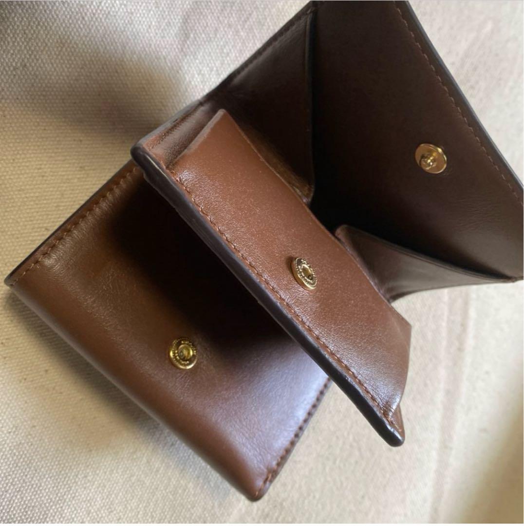 【新品】coach ＊ 三つ折り財布 ブラウン