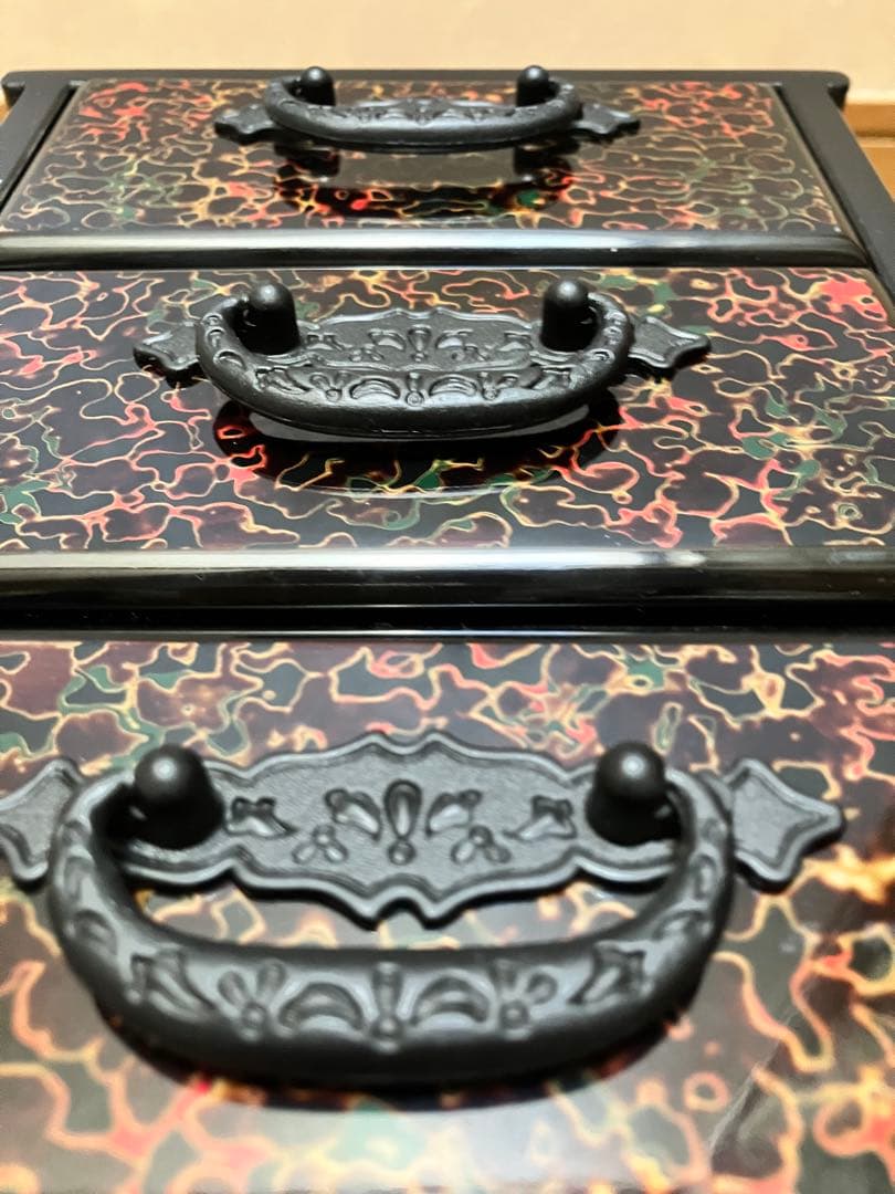 津軽塗 レトロ ミニタンス 小箪笥 3段 引き出し 小物入れ 収納 箱 卓上