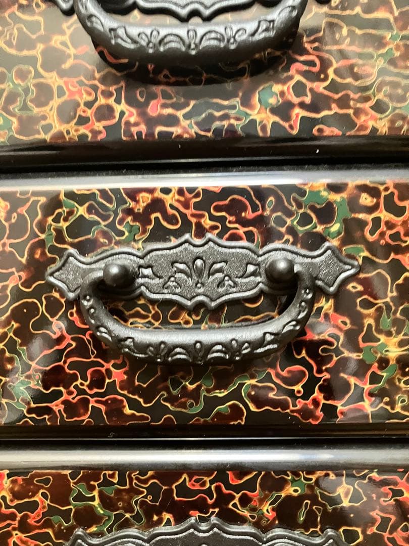 津軽塗 レトロ ミニタンス 小箪笥 3段 引き出し 小物入れ 収納 箱 卓上