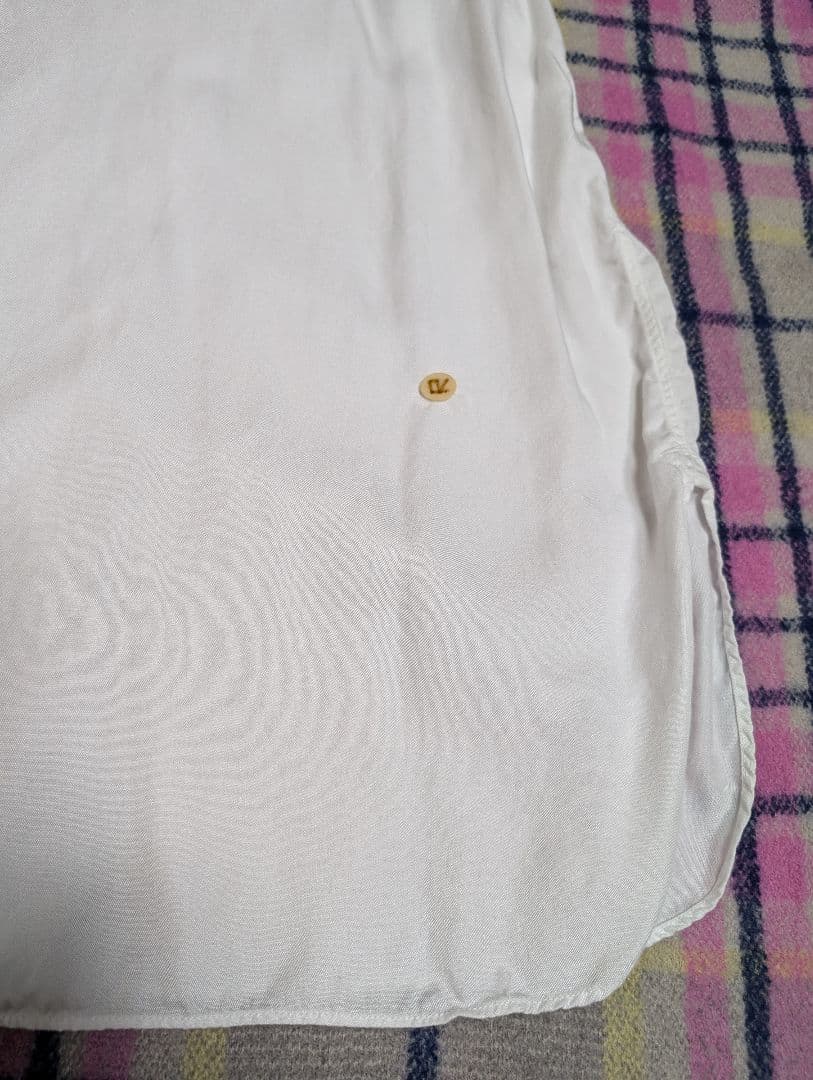 本日8/11迄出品✨️45R*テンセルのレイレイノースリーブトップ ホワイト　L