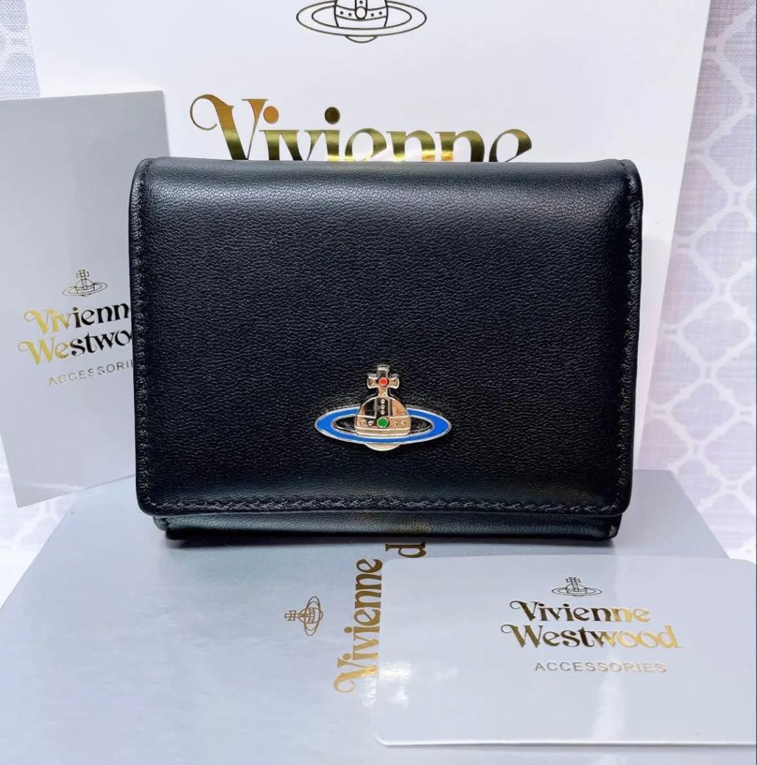 【ショッパー付】新品 ヴィヴィアン・ウエストウッド 三つ折り財布 黒