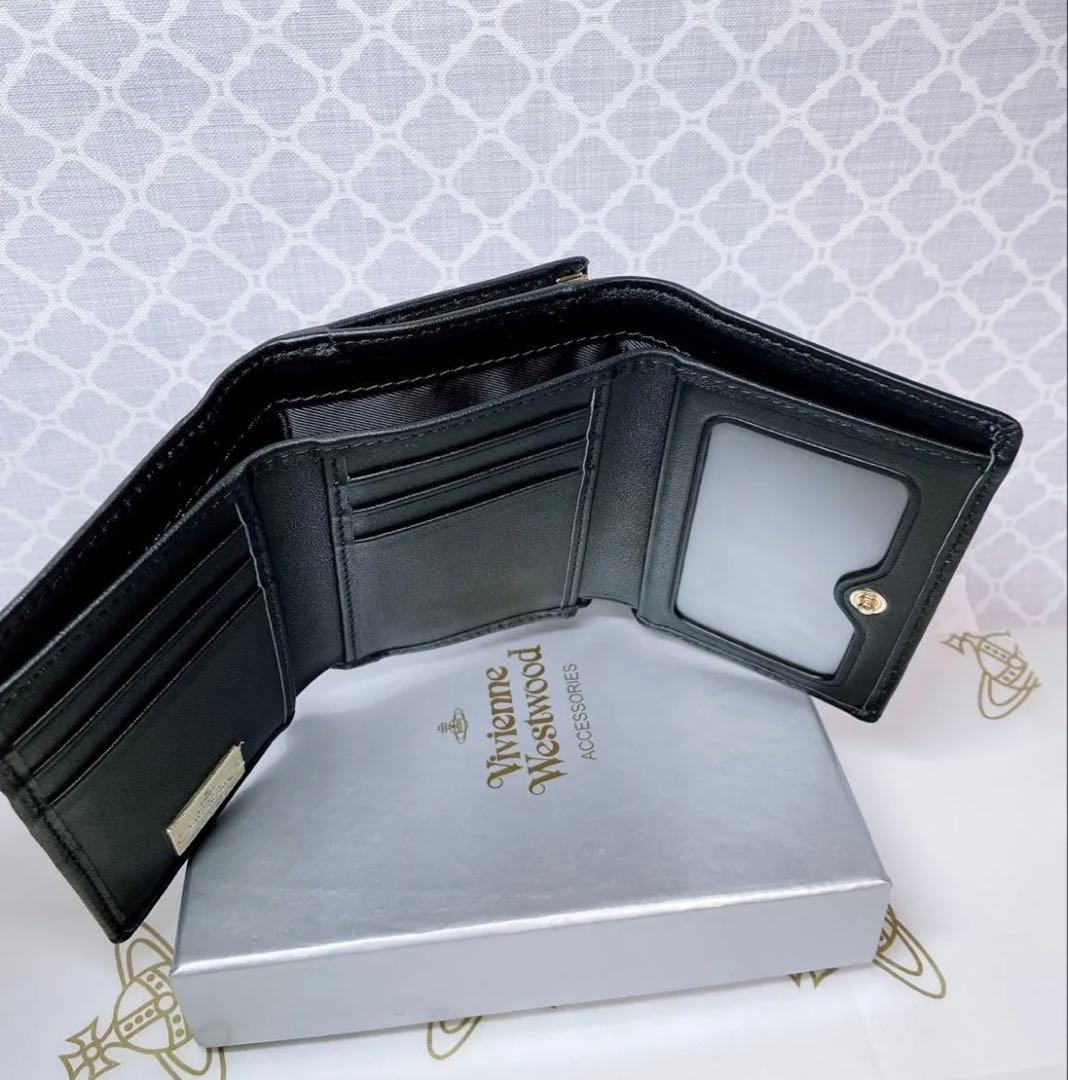 【ショッパー付】新品 ヴィヴィアン・ウエストウッド 三つ折り財布 黒