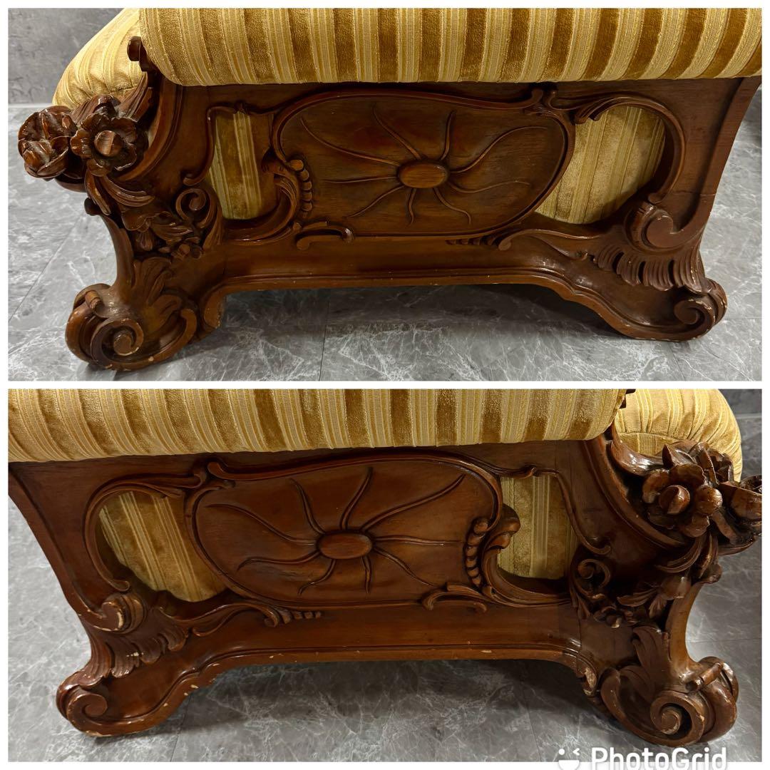 重厚な存在感　中国家具 花梨材 唐木 ソファ チェア 無垢 高級飾り家具　①