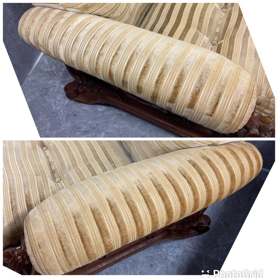 重厚な存在感　中国家具 花梨材 唐木 ソファ チェア 無垢 高級飾り家具　①