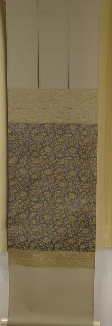 鳥と葉の水彩画 掛軸