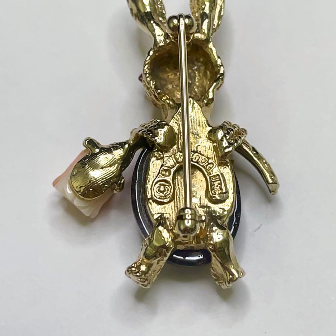 た*そ様 SWOBODA スワボダ ヴィンテージ ラビット ブローチ アメジスト