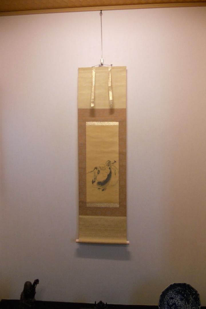 掛け軸 一心 作　布袋様　紙本 希少 軸装 茶道具 掛軸 美品 です。