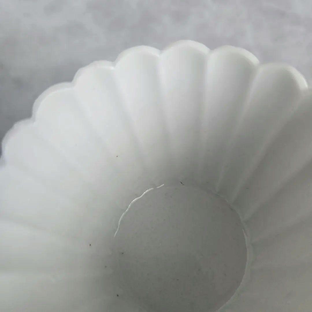 古伊万里　白磁　菊形　猪口　向付　骨董　江戸時代　アンティーク　金継ぎ