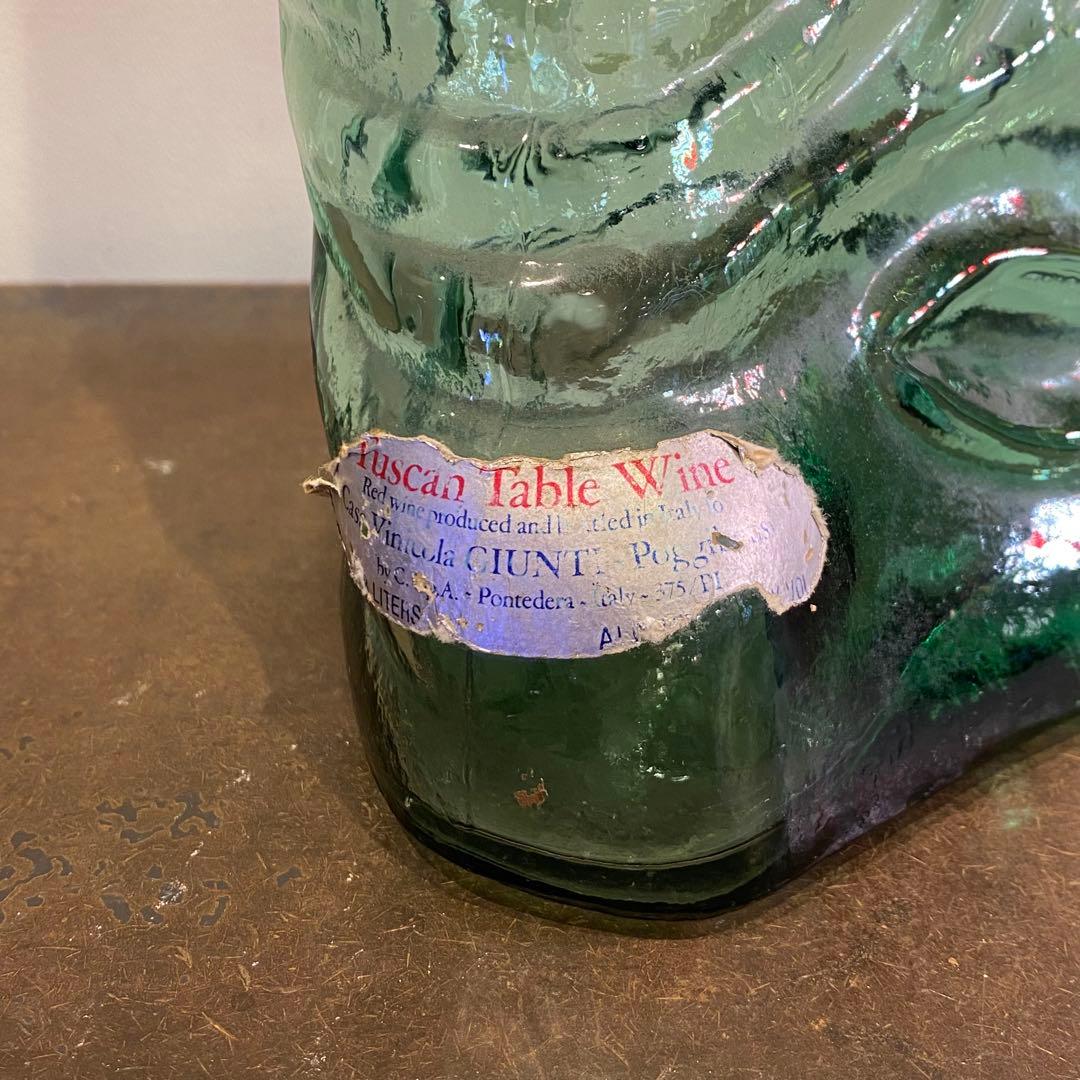 イタリア ビンテージワインボトル 緑ガラス