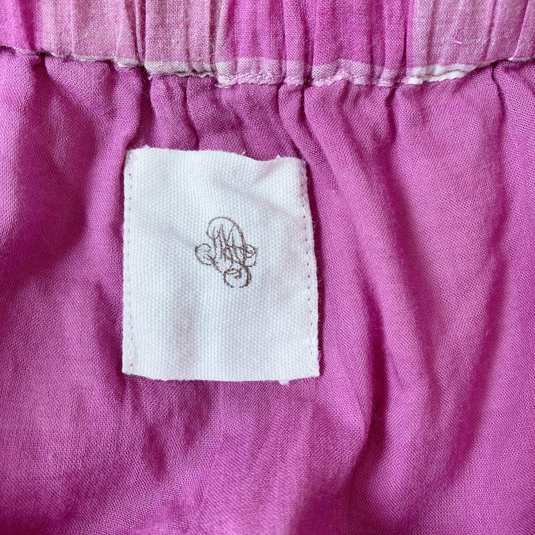 メゾンドソイル　コットン100％　ブロックチェック　ワイドパンツ　ピンク　1