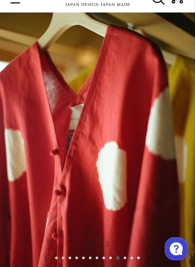 近清絞り 麻 はつき 水玉大（みずたまだい）臙脂色（えんじいろ）×練色（ねりいろ