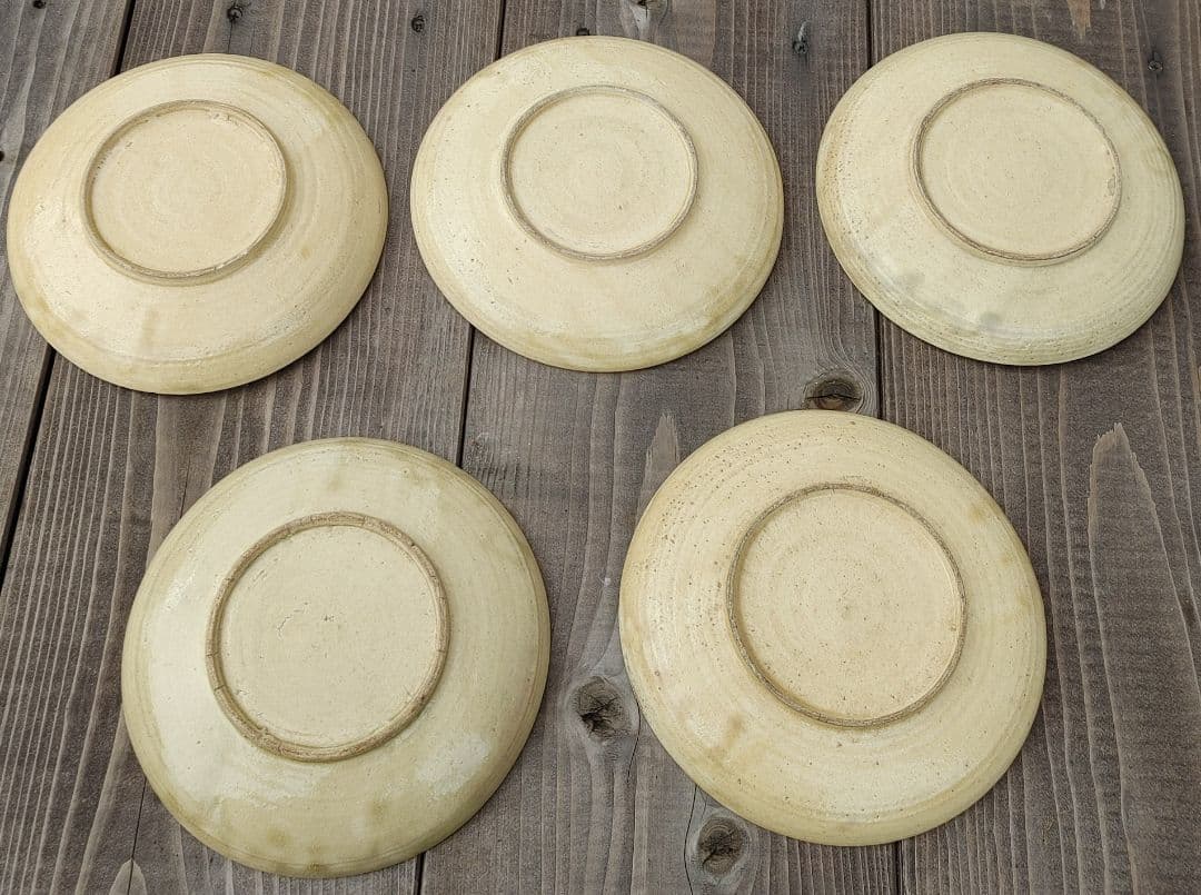 黄瀬戸、竹文中皿５枚