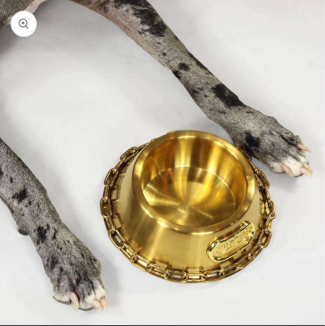 スヌープドッグ　お皿　フードボール　金色　Lサイズ　カッコイイ　犬　コラボ