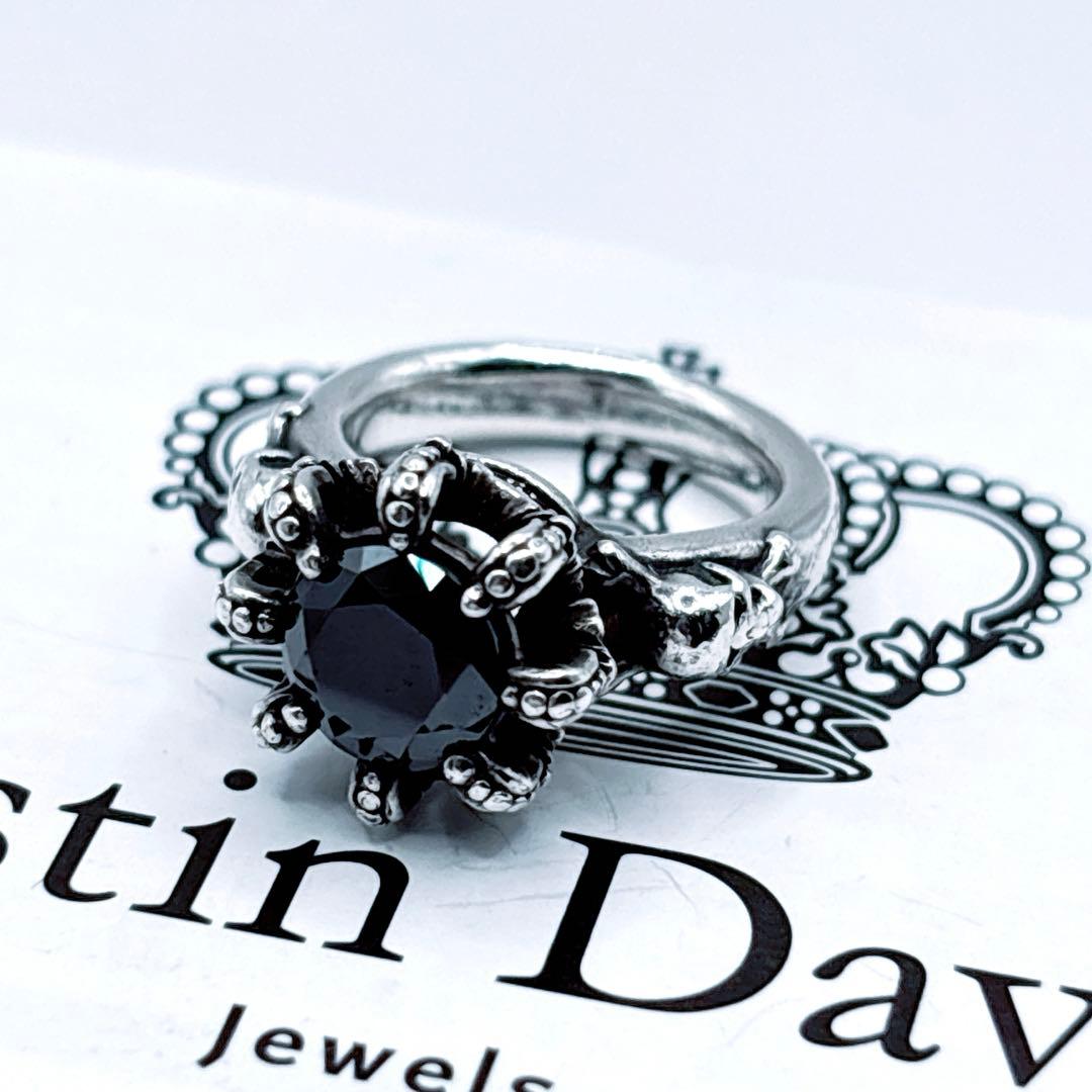 Justin Davis リング 925 ブラックストーン 3号 レディース