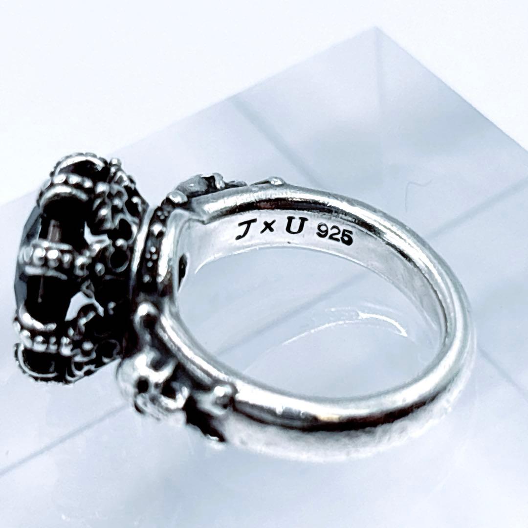 Justin Davis リング 925 ブラックストーン 3号 レディース