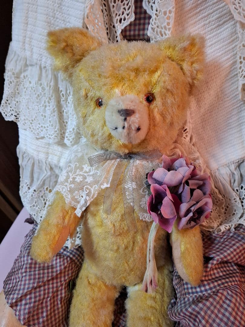 アンティーク★イエロー★テディベア★ぬいぐるみ★くま★クマ★ベアアンティーク雑貨