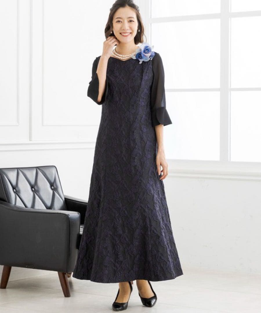 フォルムフォルマ　東京ソワール　ジャガードレース　マザードレス　9号