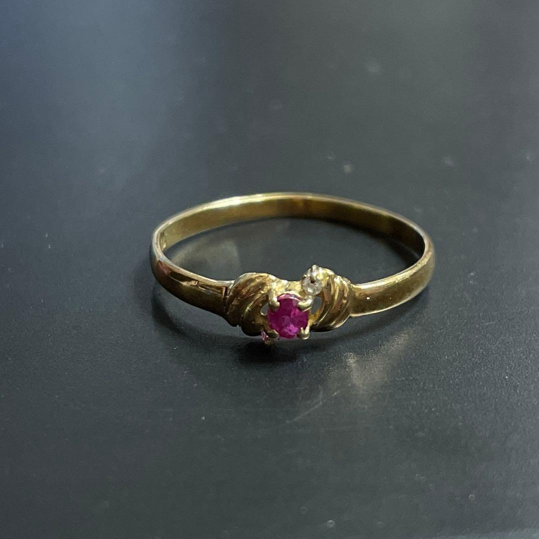 18K ルビー ダイヤモンド リング 9号 TAKE-UP