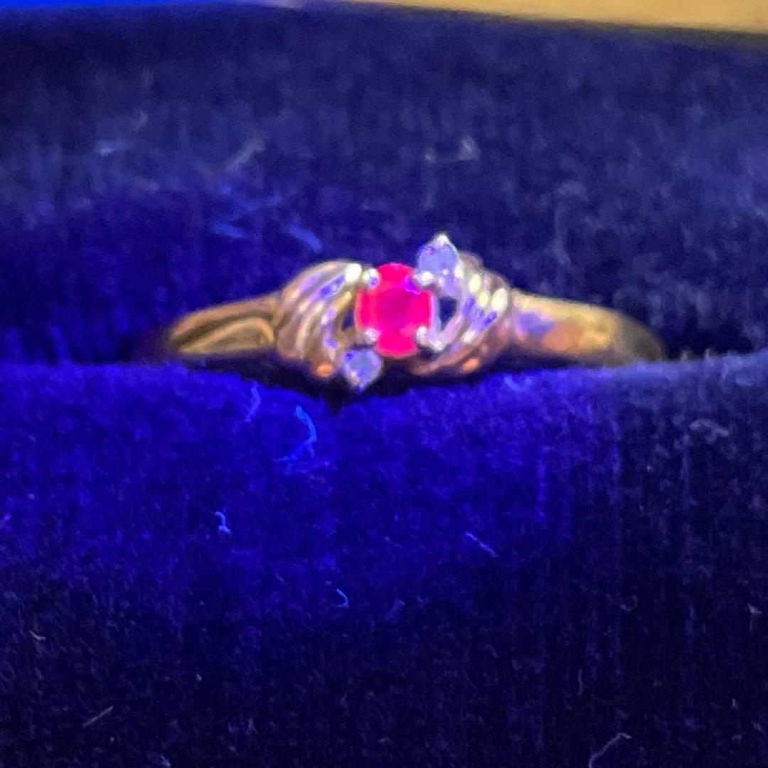 18K ルビー ダイヤモンド リング 9号 TAKE-UP