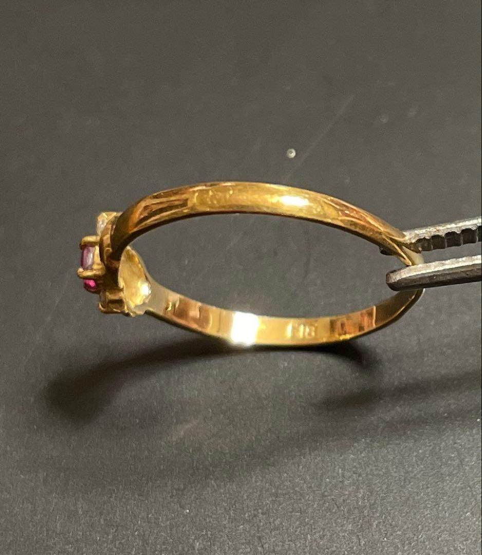 18K ルビー ダイヤモンド リング 9号 TAKE-UP