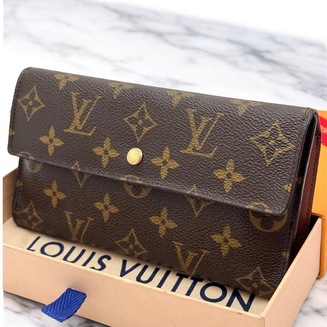 美品✨️ルイヴィトン　モノグラム　インターナショナル　三つ折り財布　wallet