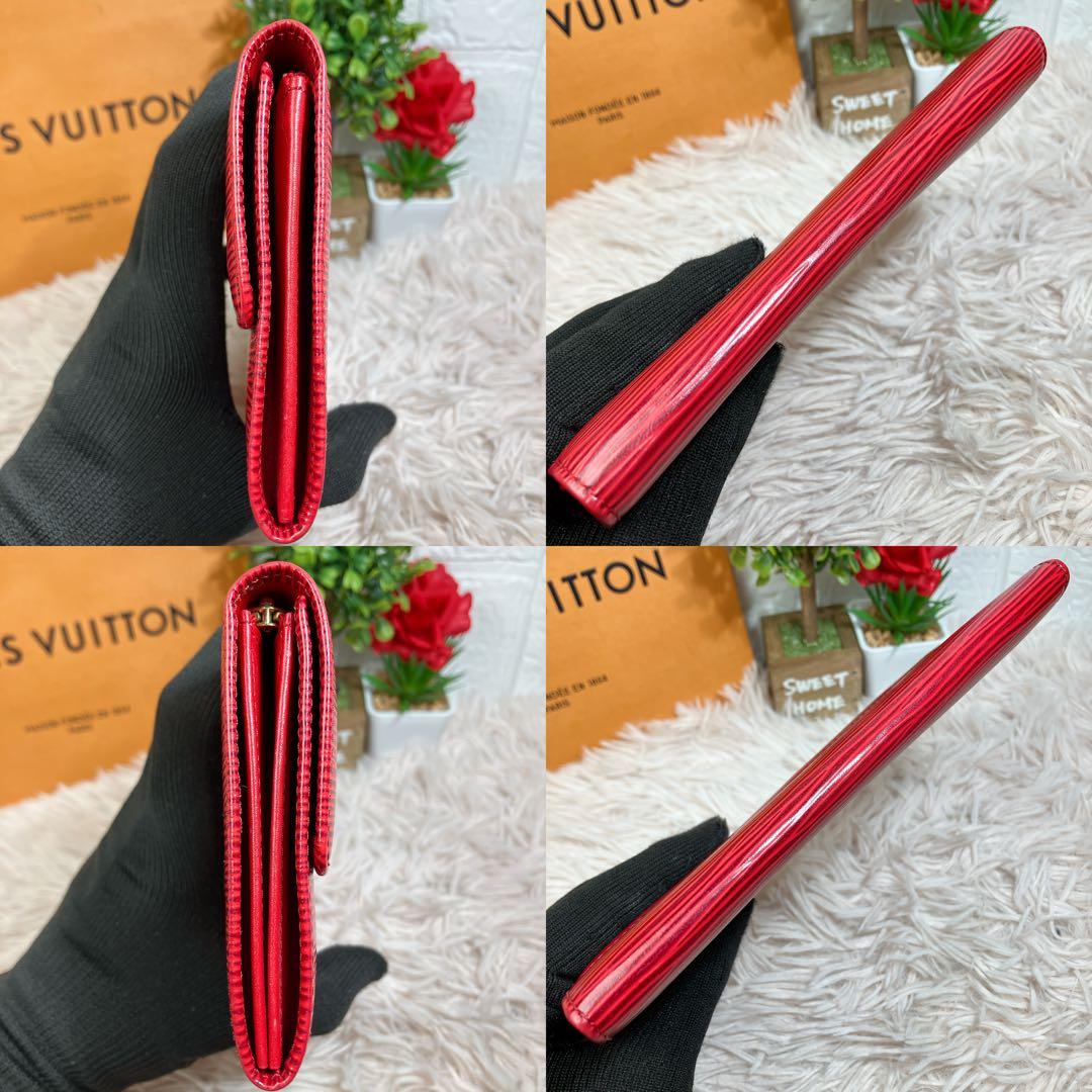 極美品 ルイヴィトン エピ ポシェット ポルトモネ クレディ 長財布 レッド
