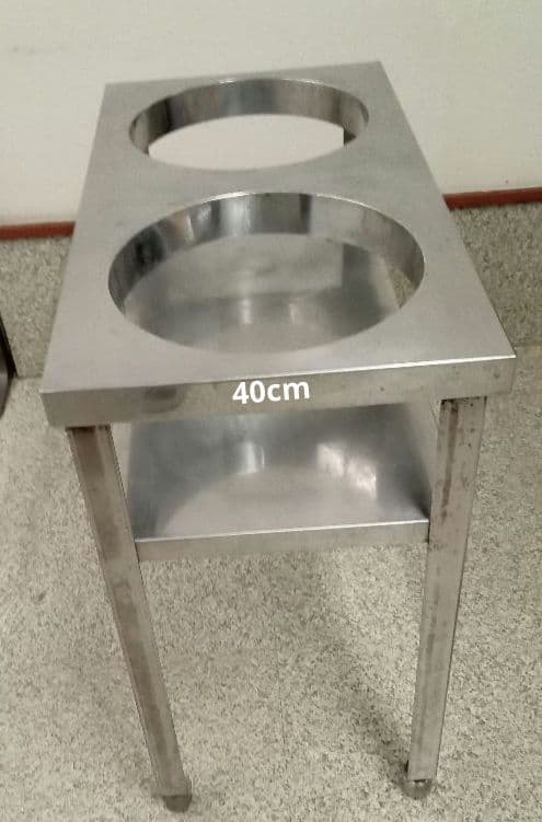 ステンレススチール製　30㌢寸胴用穴付きテーブル