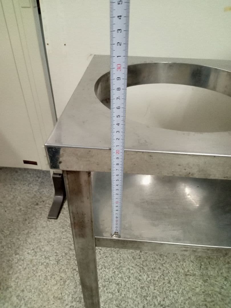 ステンレススチール製　30㌢寸胴用穴付きテーブル