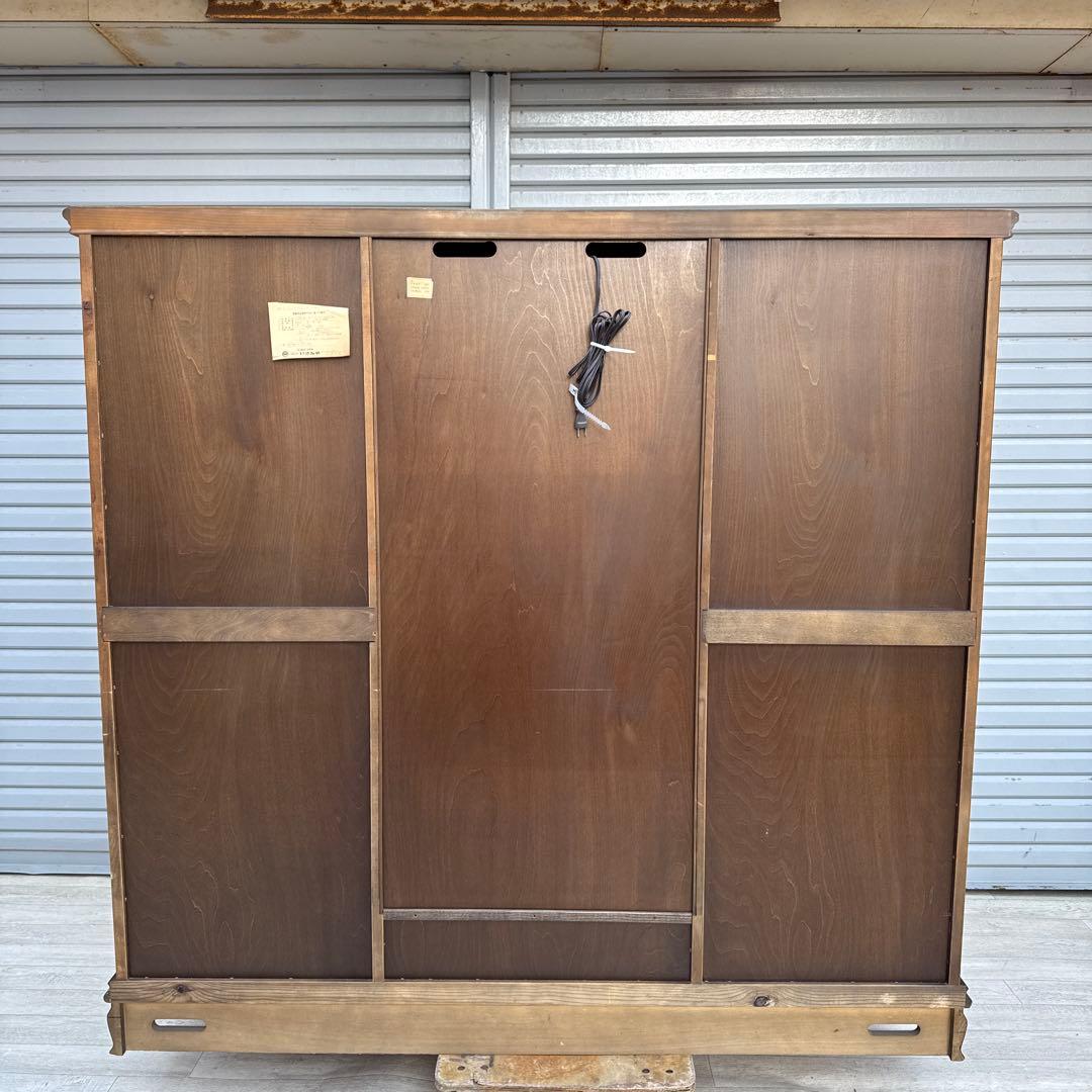 希少ヴィンテージ 旭川純木工芸　いさみや　ステンドグラス　飾り棚　キャビネット