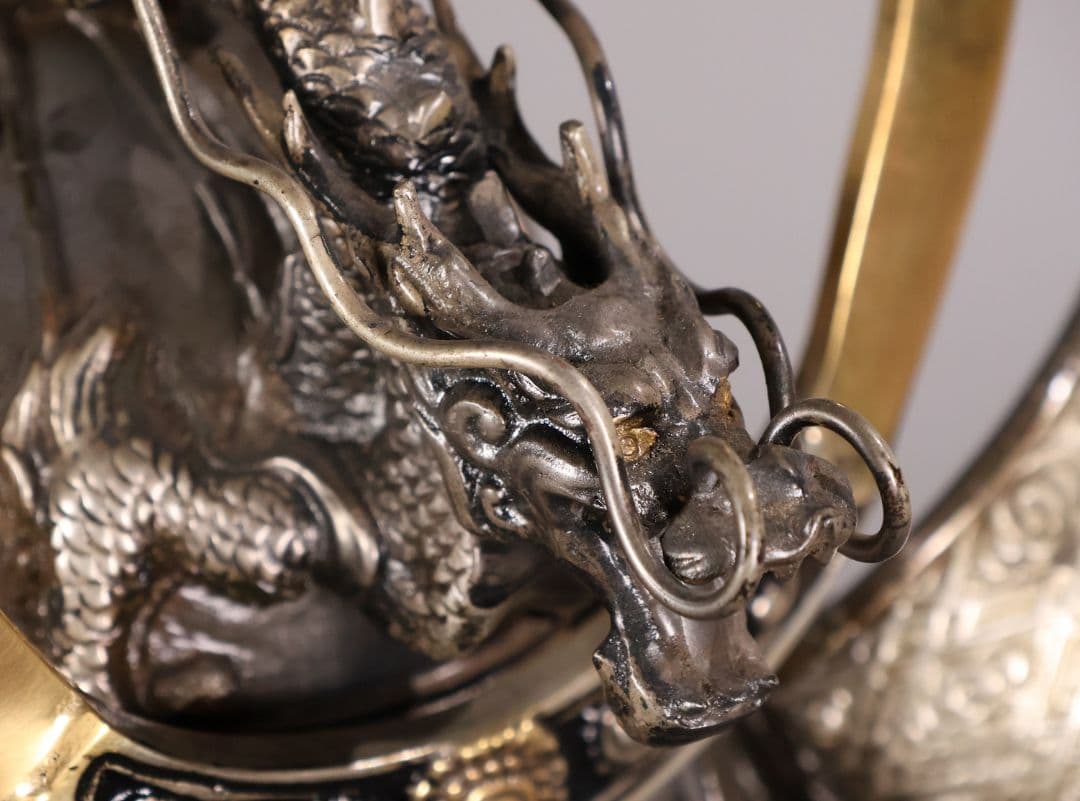 金工 龍光堂造 銅製 兜形 香炉 5374g 香道具 香爐 置物【MA756】