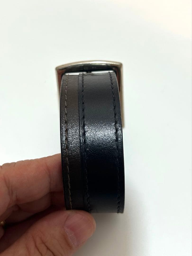 【美品】HERMES Etriviere レザー ブレスレット バングル