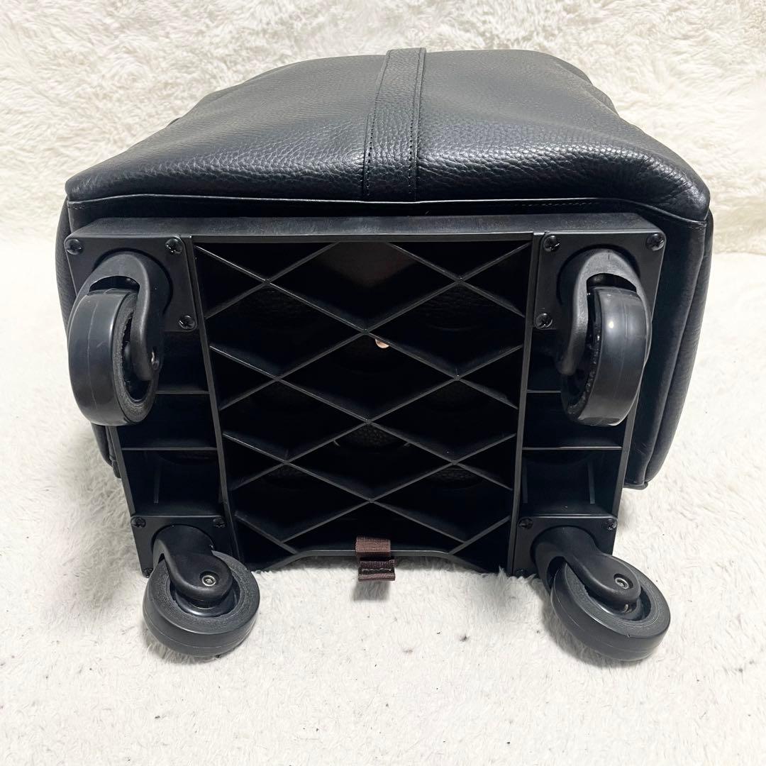 美品 ルコンド レザー 本革 キャリーケース ブラック 黒 大容量 多機能 金具