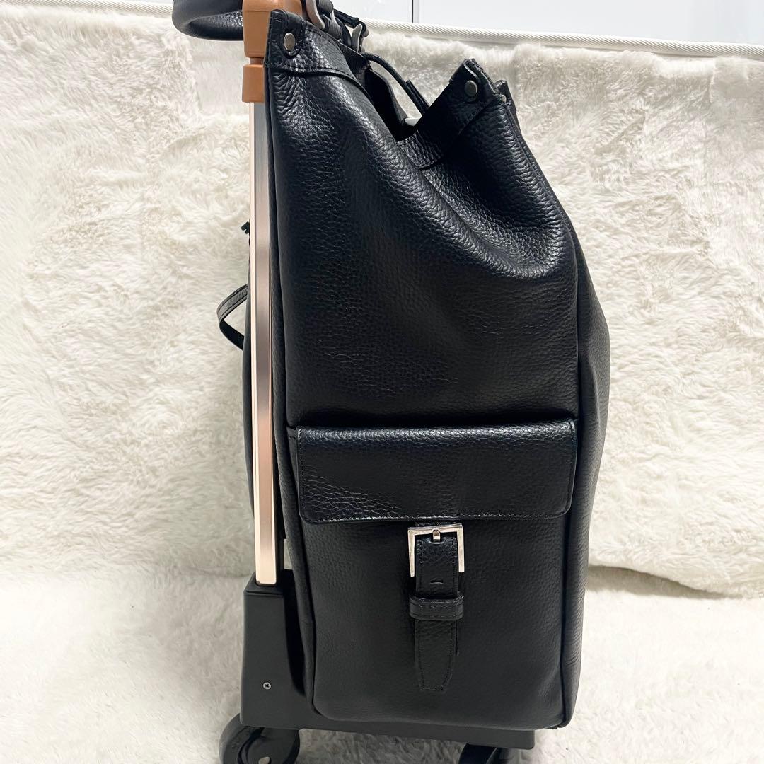 美品 ルコンド レザー 本革 キャリーケース ブラック 黒 大容量 多機能 金具