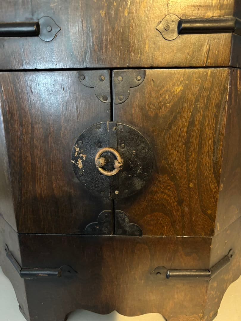 李朝家具　木製八角形　収納箱