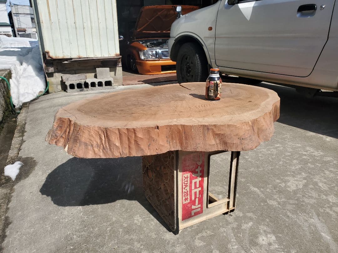 けやき 天然木 一枚板 輪切り ハンドメイド素材 丸太 流木 切り株 ソロキャン