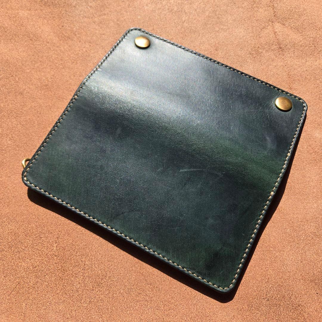 131ロング　トラッカーウォレット イタリアンレザーTEXAS【グリーン】