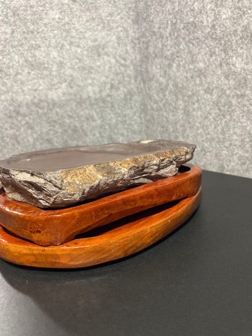 硯　端渓硯 端渓　書道　有眼　木箱　文鎮　高級手漉和紙　伊予　オマケ付き