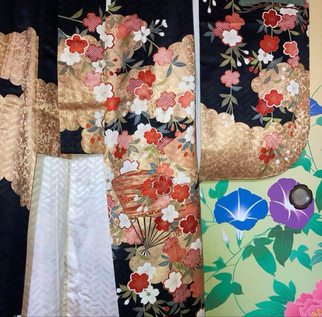 【超豪華振袖 正絹】吾妻徳穂 落款 金糸金彩桜 藤稔松