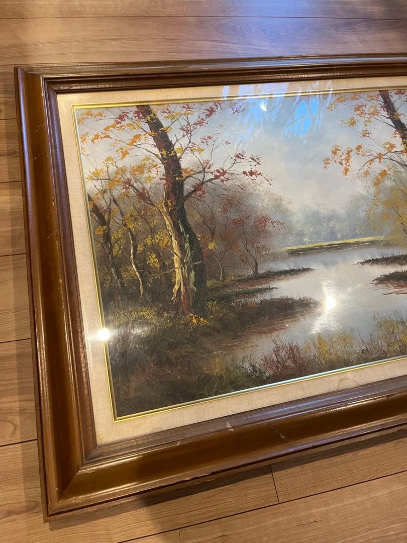 風景画 油彩額縁付き