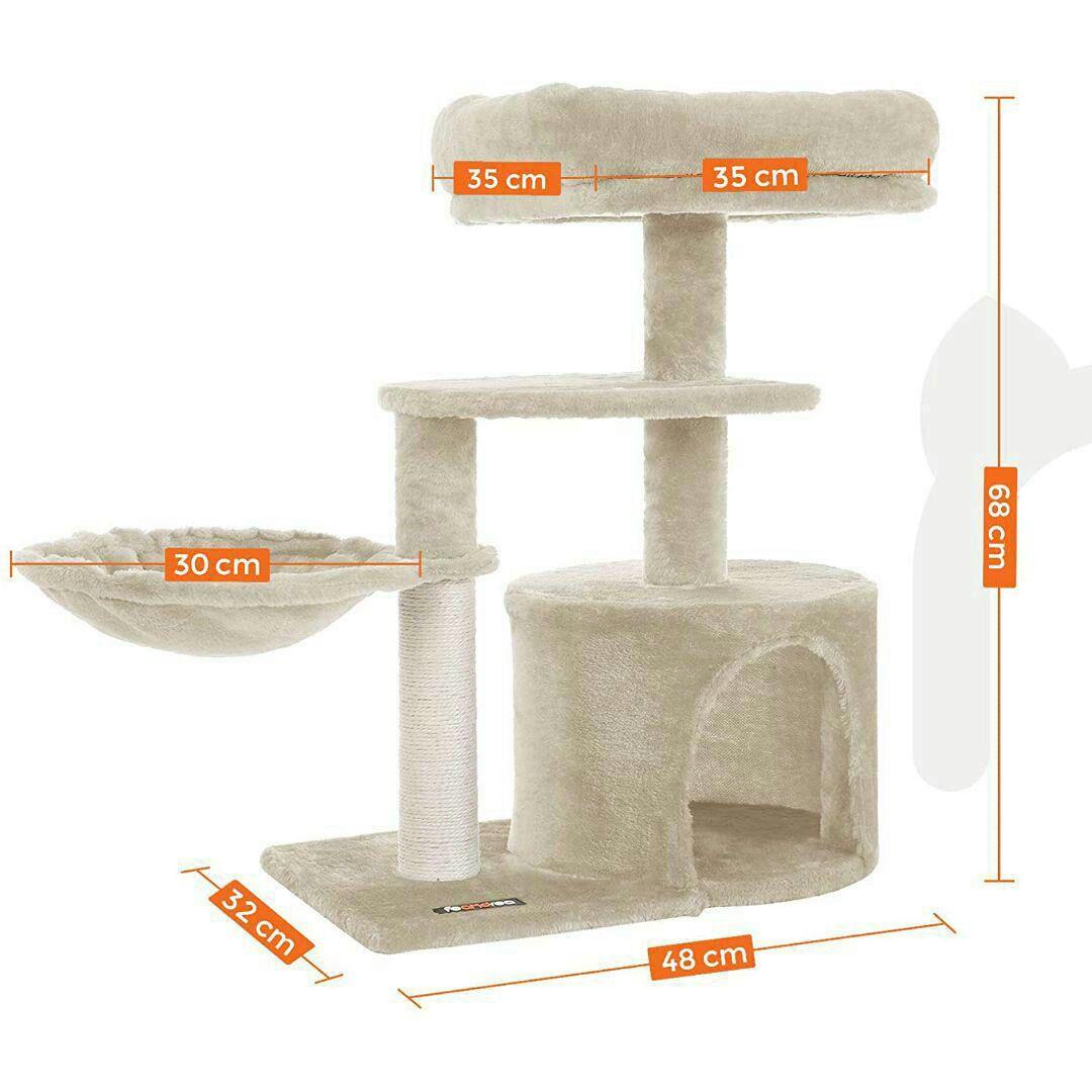 キャットタワー ミニ 子猫やシニア猫にお勧め 省スペース 爪とぎ 高さ68cm