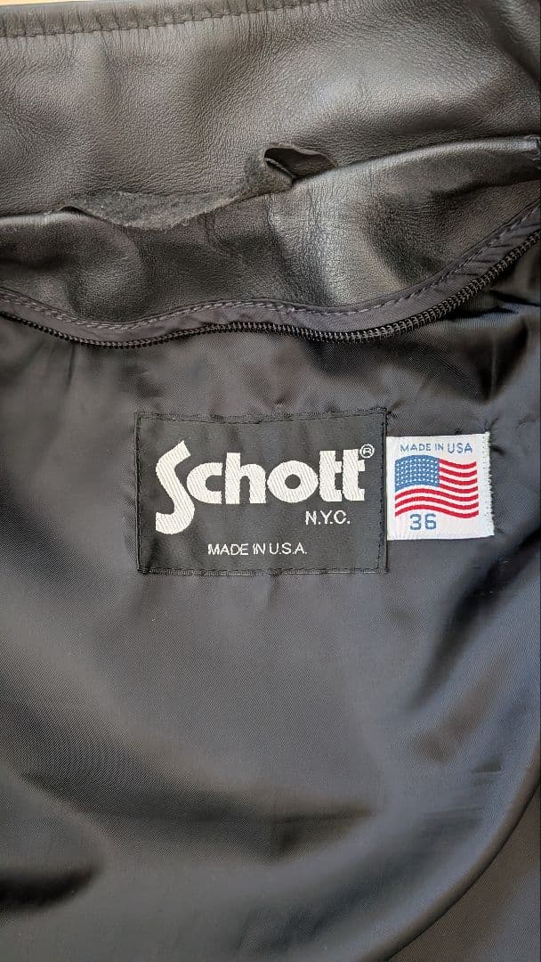 Schott シングルライダース 36 ライナー付き