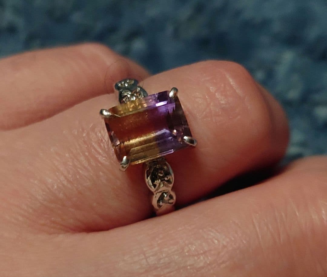 お正月セール！新品 アメトリン ダイヤリング 17号