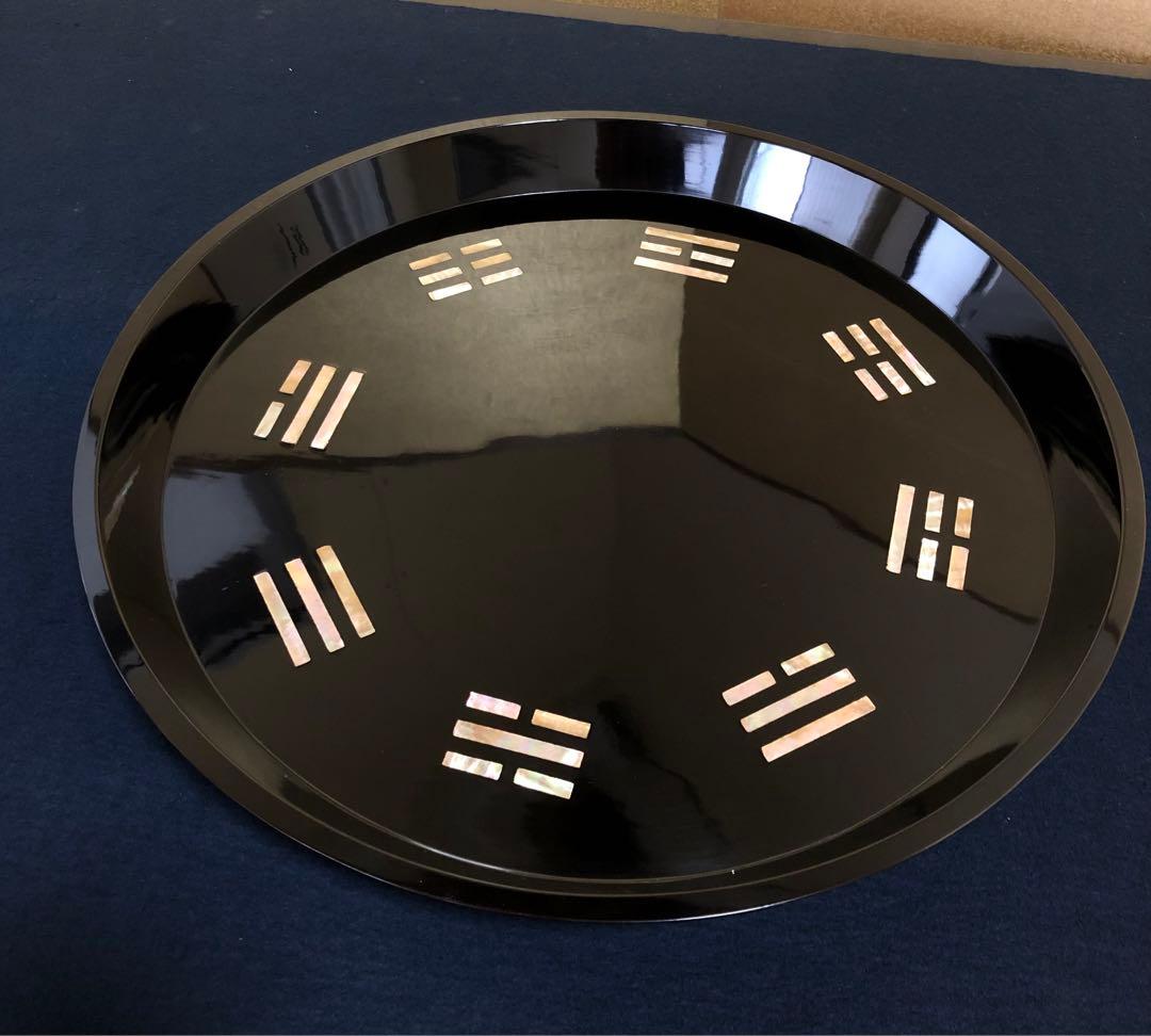 《レ》茶道具 八卦盆 螺鈿 青貝 塗師 宗哲 木製漆器 共箱　251104う3