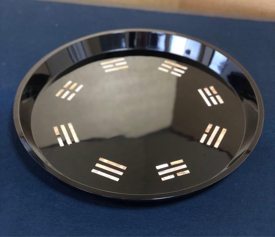 《レ》茶道具 八卦盆 螺鈿 青貝 塗師 宗哲 木製漆器 共箱　251104う3