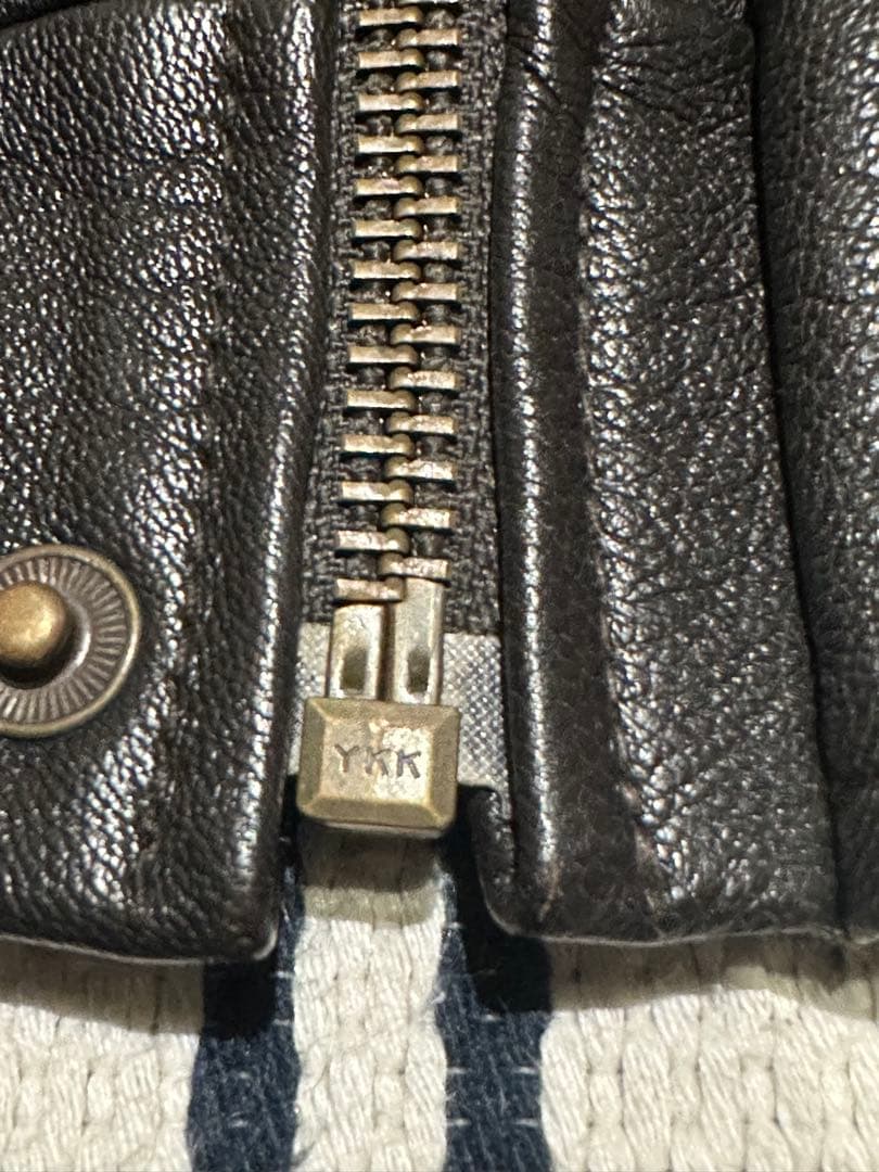 オ*則様 L.L.Bean A-2レザージャケット M 黒 ゴートスキン 本革