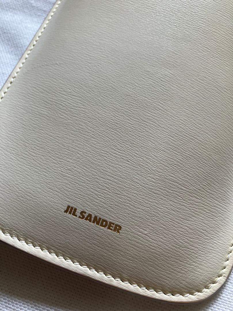 JIL SANDER ホワイトレザースマホショルダー