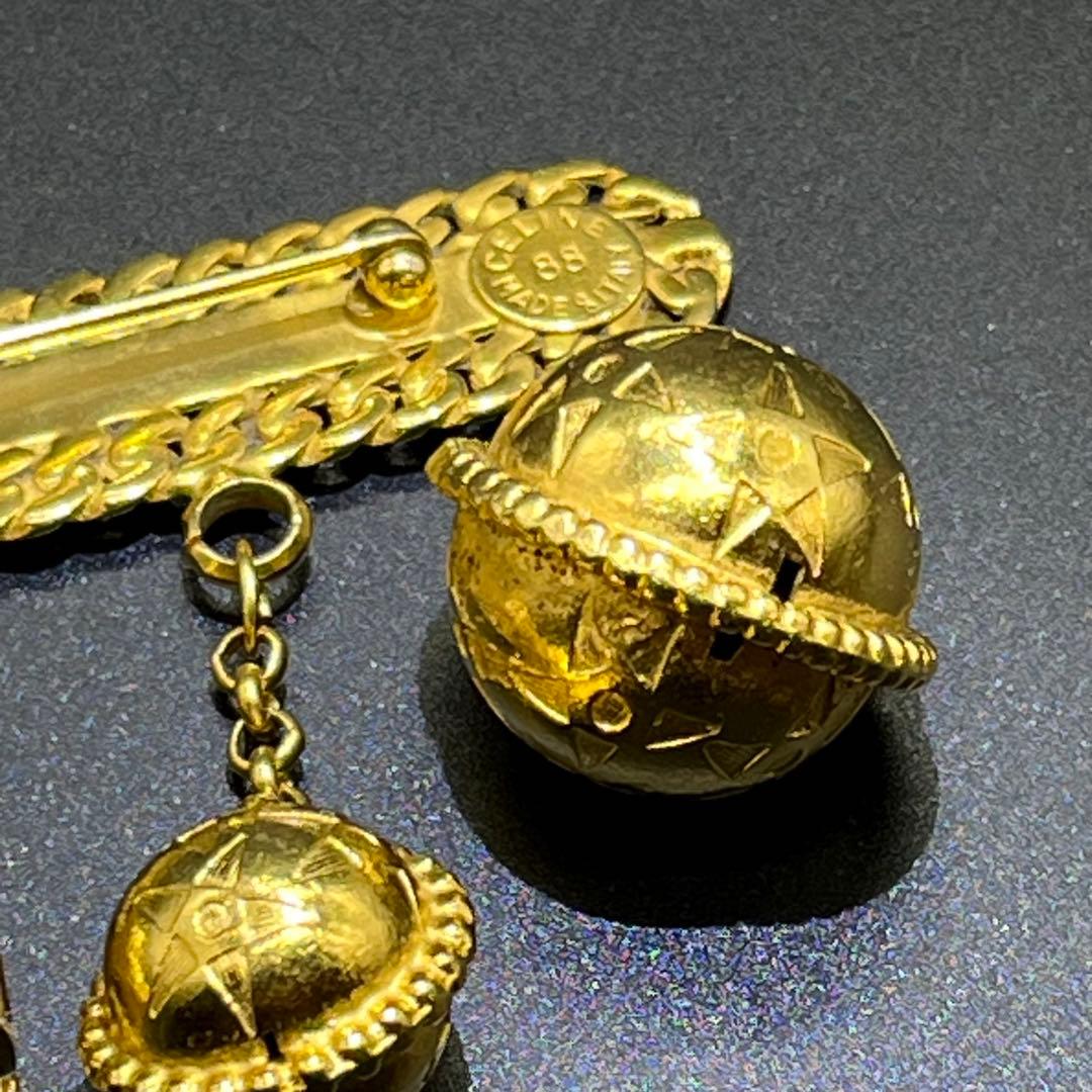 【美品】セリーヌ　ブローチ　スターボール　凱旋門　ゴールド