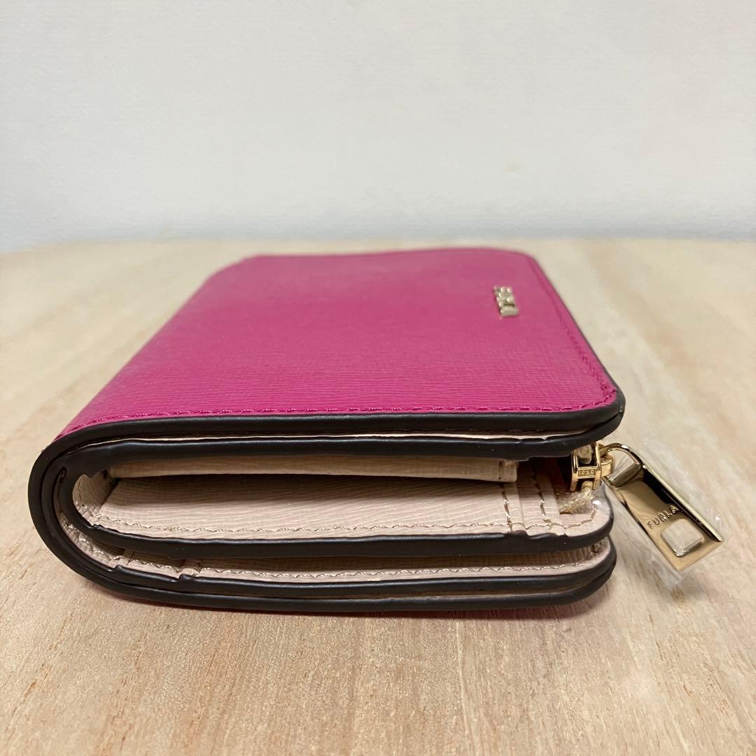 【新品未使用】フルラ 二つ折り財布 バビロン バイカラー ピンク×ベージュ